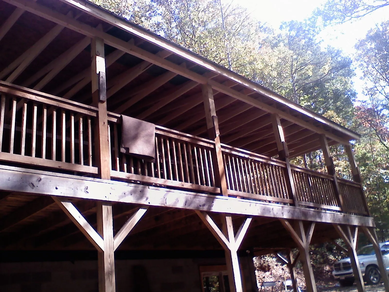 Timber framing under a new elevated porch and deck — Roof Leak Repair in Pequannock by Roofing Brothers